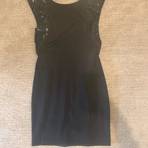 Black mini dress with sequin detail